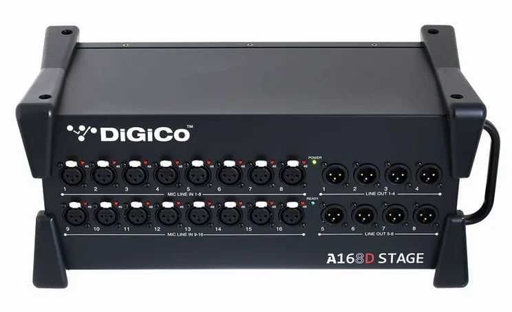DiGiCo A168D Stage Dante I/O, vue de trois quarts, photo 2