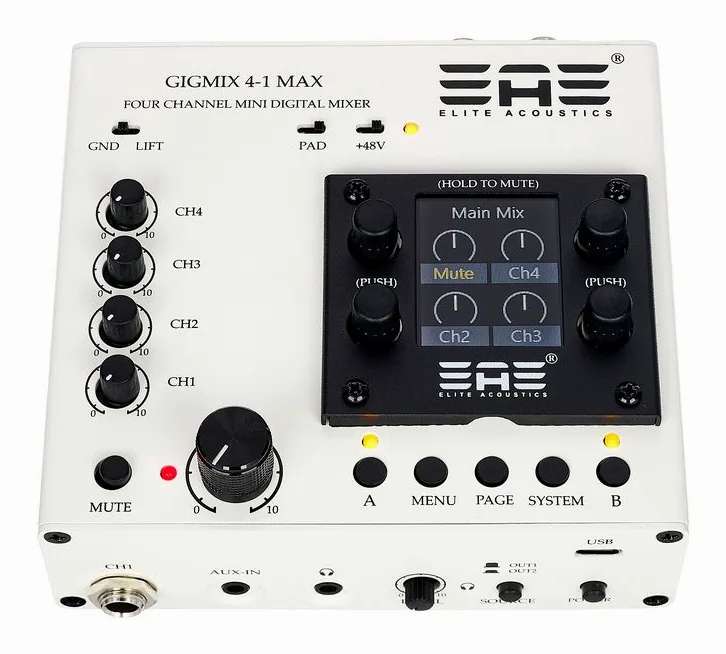 Elite Acoustics GigMix 4-1 MAX, face arrière et connectique, photo 2