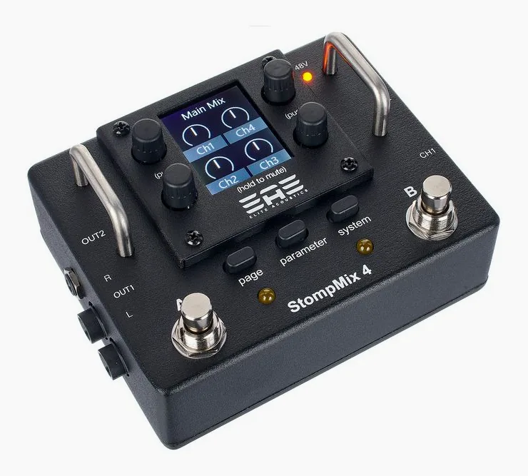 Elite Acoustics Stompmix 4 Pedal Mixer, vue de profil, photo 3