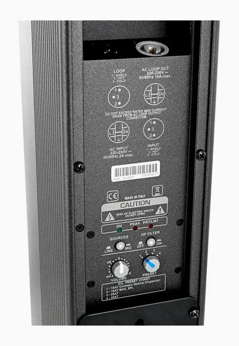 FBT Vertus CLA 604A, face arrière et connectique, photo 2