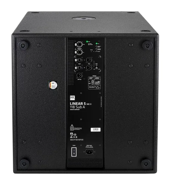 HK Audio Linear 5 MKII 118 Sub A, face arrière et connectique, photo 4
