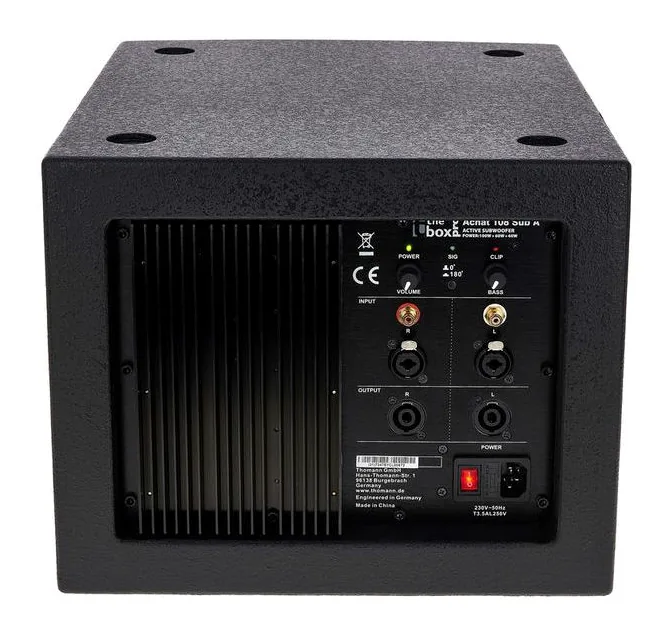 the box pro Achat 108 Sub A, face arrière et connectique, photo 4